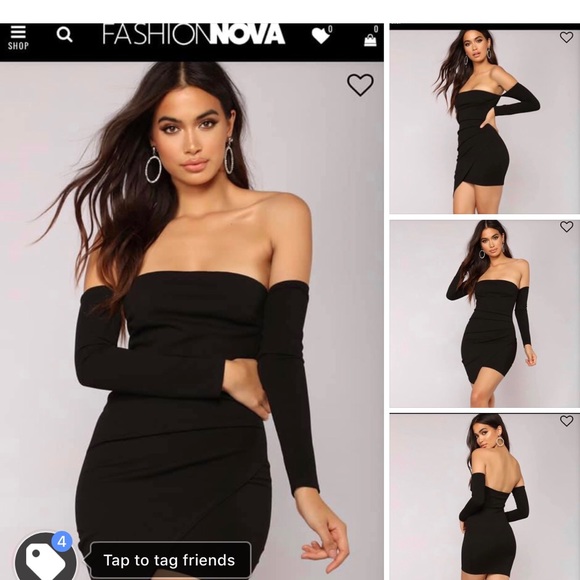 fashion nova black midi dress